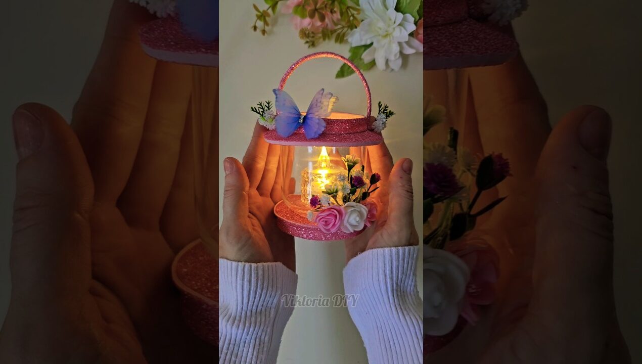 Glass jar Candle Holder #lantern #lamp #craft