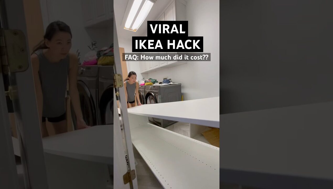 DIY Fluted IKEA Hack | Budget Friendly Laundry Room Makeover | Space Saving Storage Ideas #ikea