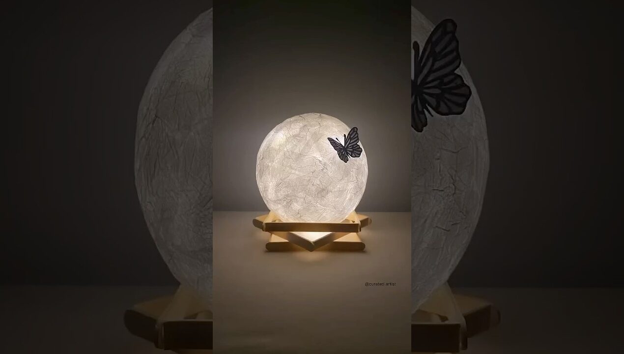 Moon lamp DIY✨ #shorts #gift #decoration #handmade #best #craft #art #ideas #trending #roomdecor