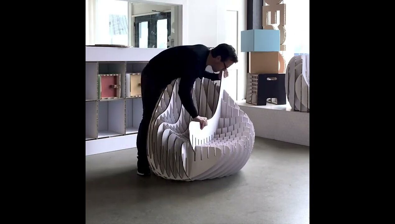 Making a Cardboard Chair #cardboardchair #cardboard #furniture #design #cardboarddiy #diy #diyideas