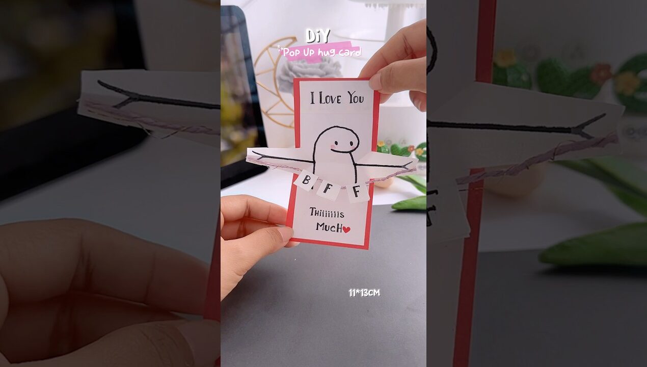 BFF POP-Up Hug Card🤩✨#shorts #art #diy #muktaartandcraft #youtubeshorts
