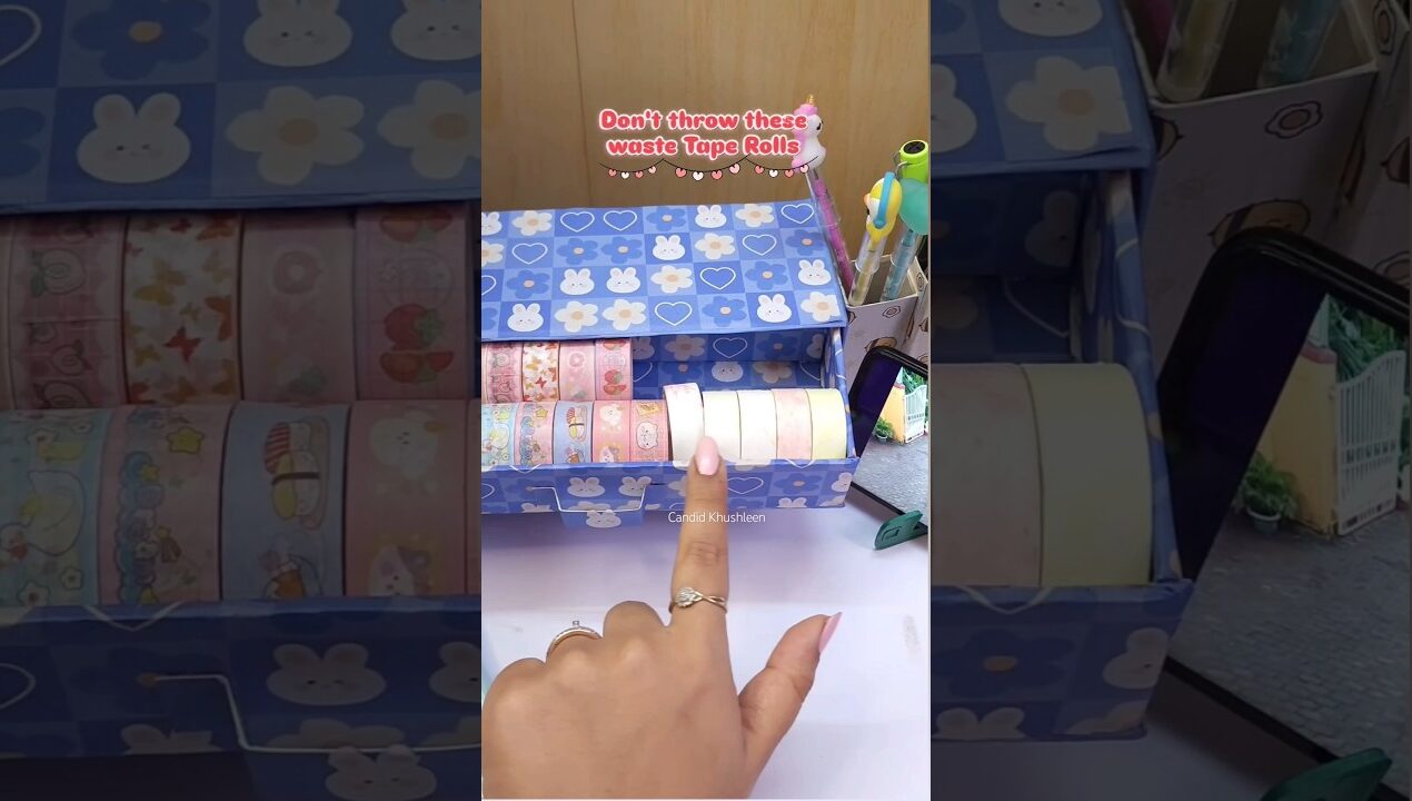 Don't throw these waste Tape Rolls ❌️💖🎀craft ideas🌼#viralvideo #diy #bestoutofwaste #crafts #cute