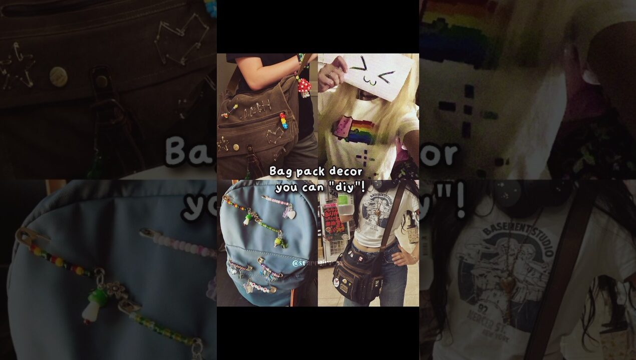 #diy decor your bag pack 🌟🖤