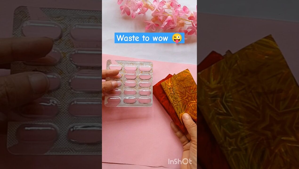 Medicine wrapper craft /diy   keychain / Waste material craft ideas #shorts #craftfromwastematerial