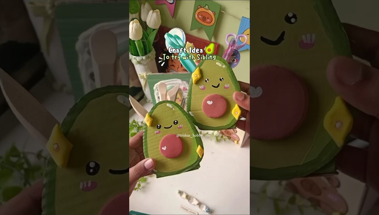 Try this craft with your siblings🥑Easy cardboard craft ideas✨#viralvideo #diy #cardboardcrafts