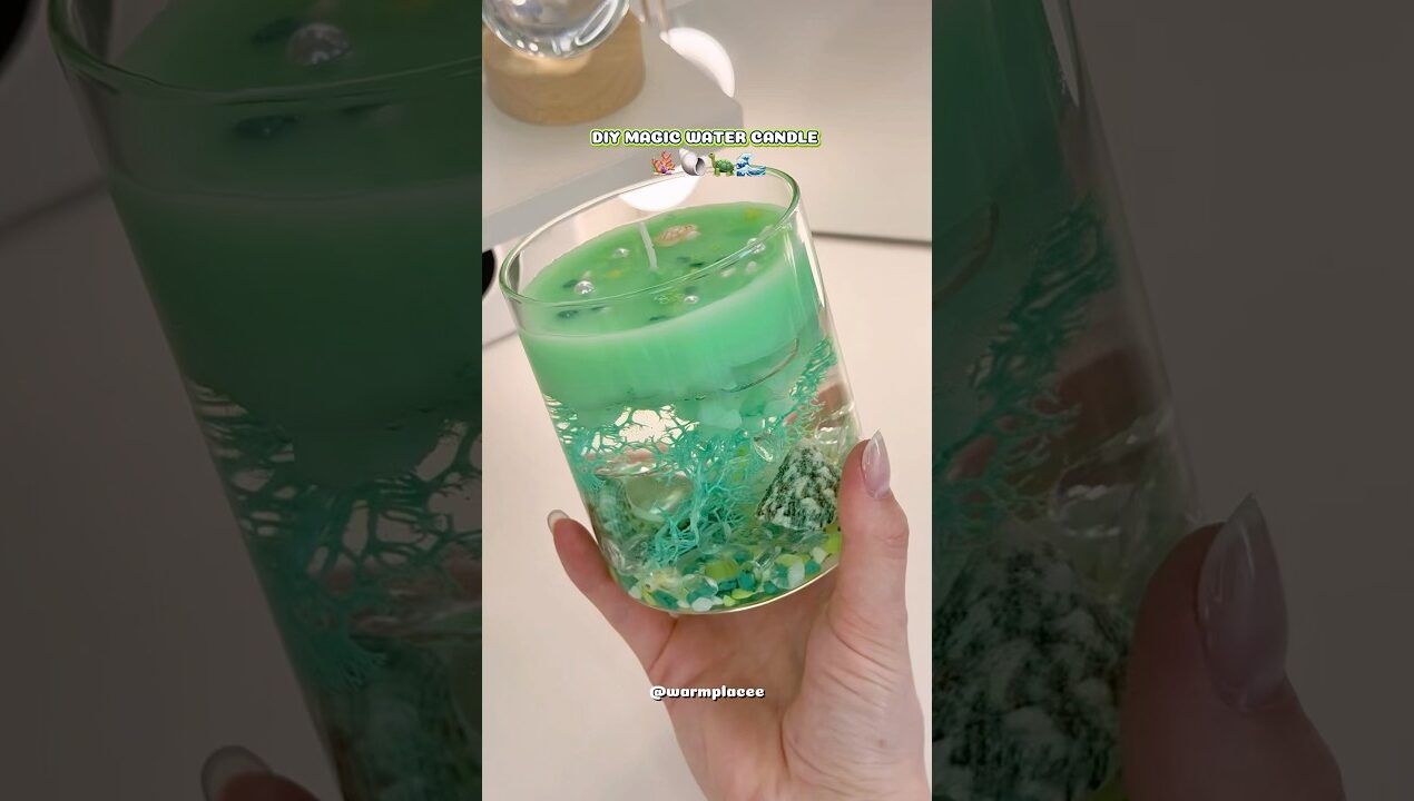 DIY Magic Water Candle 🪸🐚🌊🐢 #diy #candlemaking #shorts