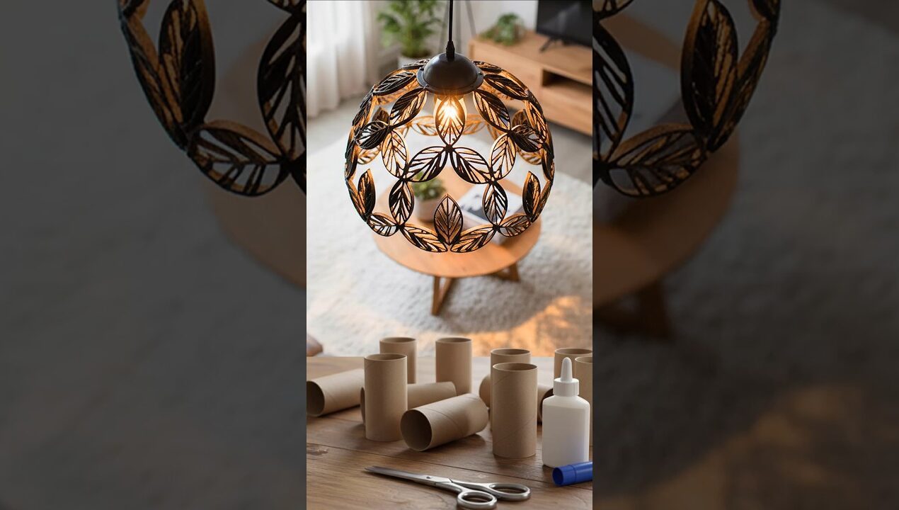 Toilet Paper Rolls Lamp idea #diy #craft #lamp #recycling