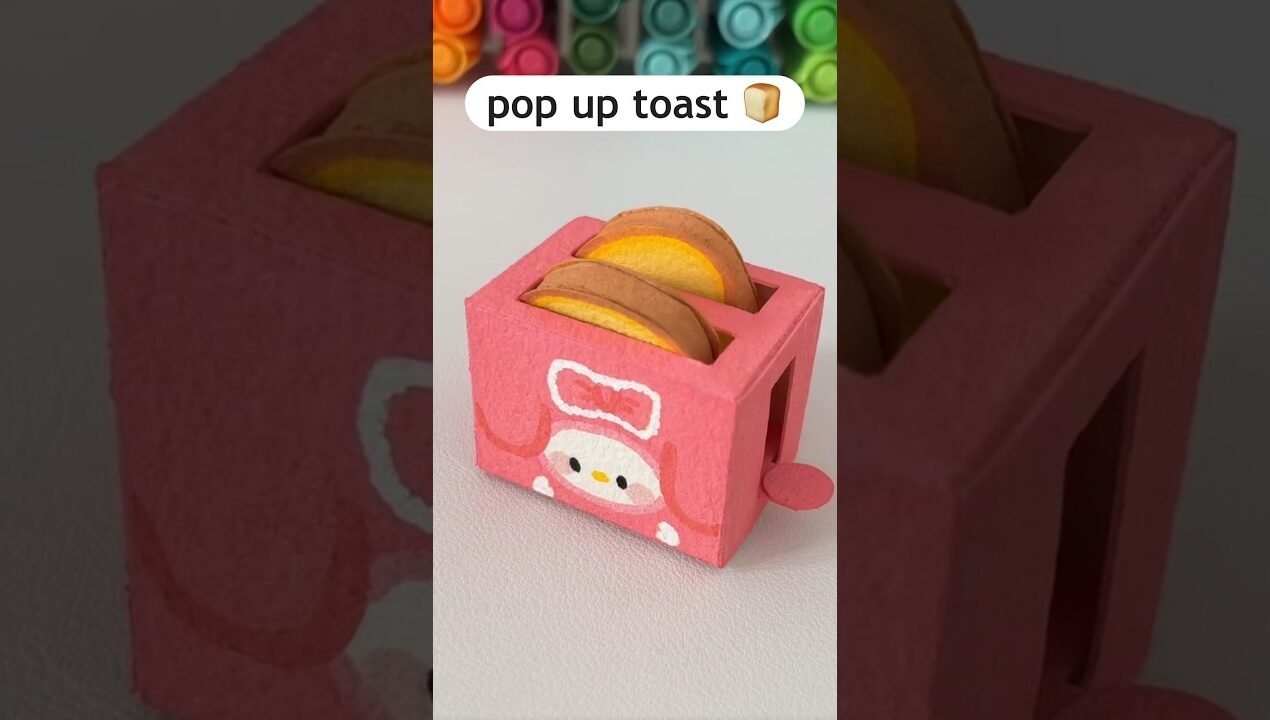 DIY MELODY paper toaster 🍞✨ #kawaii #diy #sanrio #papercraft #paperdiy #artandcraft