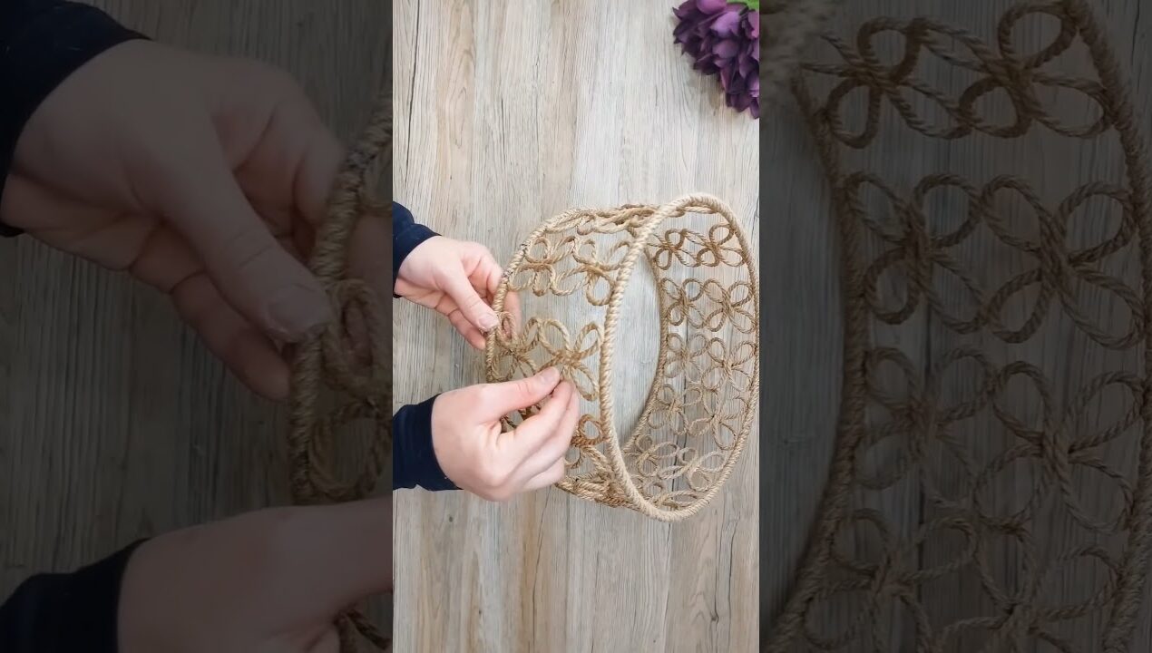 🎨Home decoration idea with hemp rope flowers💫 #diy #craftyhome #diyideas #craft #craftyliving