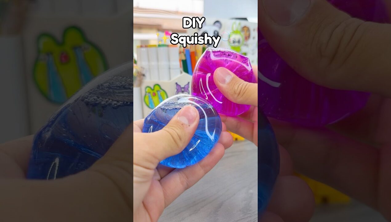 😽DIY ￼clear sticky squishy!?￼ #diysquishy #squishy #diyfidgets #fidget #fidgettoys #diy #crafts