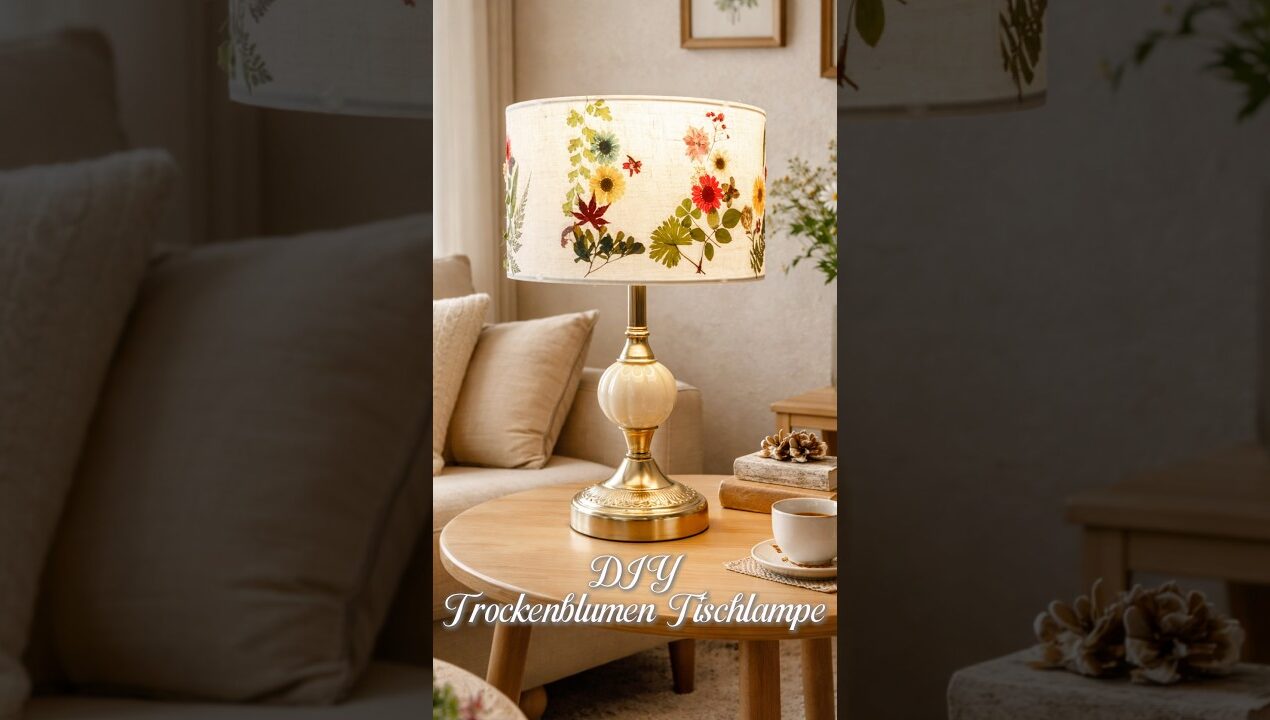 DIY Trockenblumen-Tischlampe #diy #lamp #basteln #homedecor #handgemacht #nachhaltigkeit #shorts
