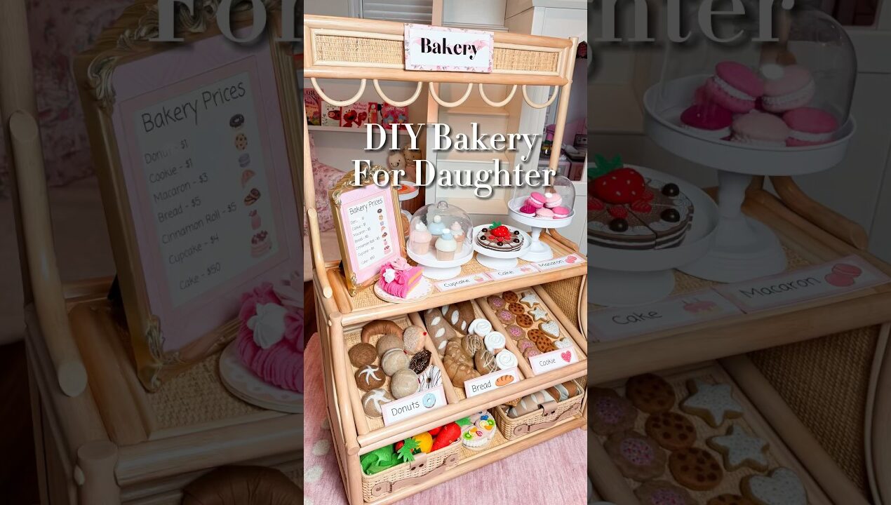 DIY Bakery for my Daughter 🤍 #DIY #Momlife #diytoys #crafts #viral #fyp #diycrafts