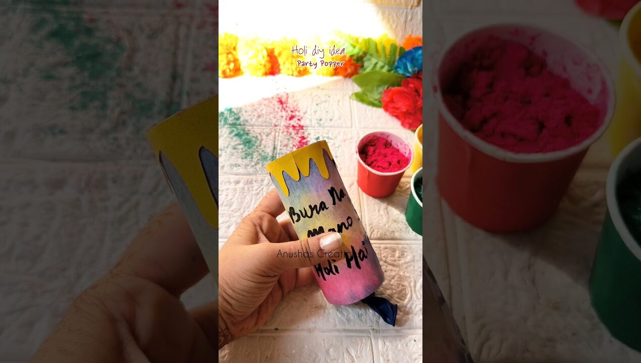 Handmade Holi Popper DIY | Easy Holi Popper from Waste | Fun Holi Craft #shorts #holipopper #holidiy