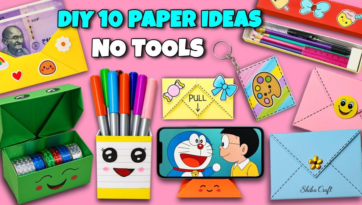 10 Cutest Paper DIY ideas🌈| No Glue No scissor Challenge?😉
