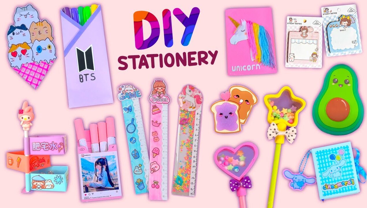 12 DIY CUTE STATIONERY IDEAS – BACK TO SCHOOL HACKS