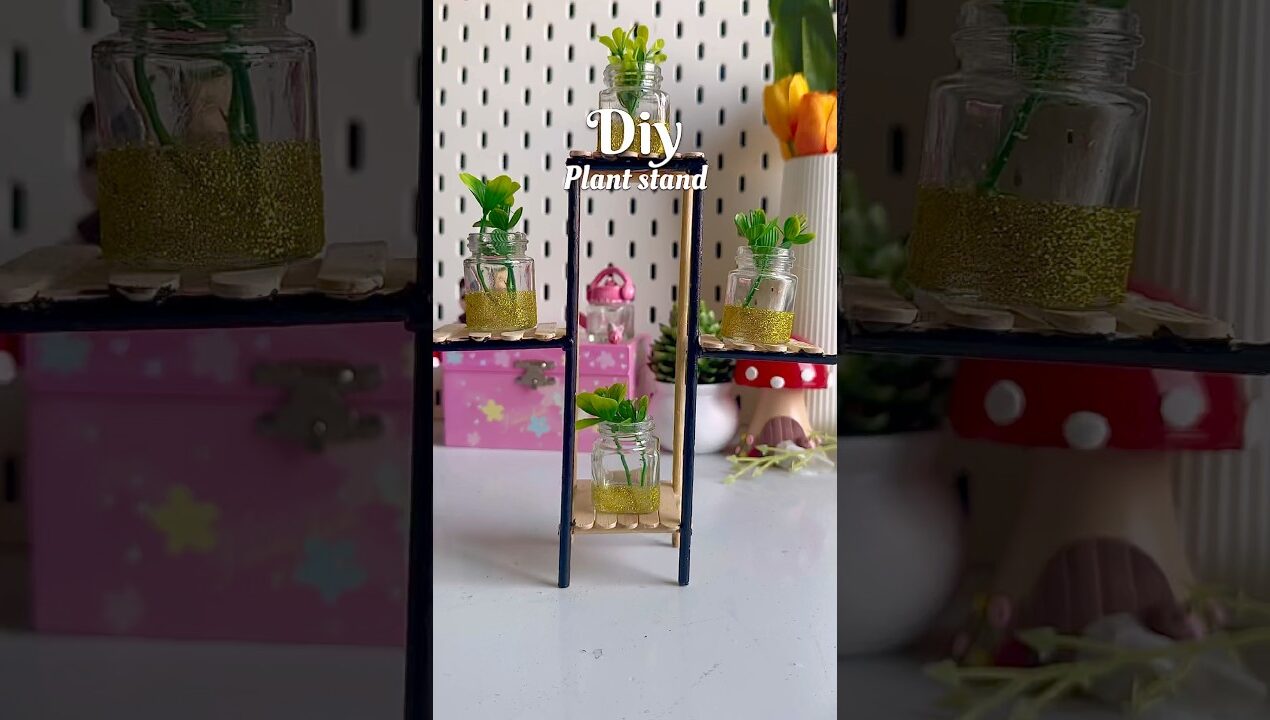 Diy stand plant #viralshort #shorts #diy #crafing #plantstand #handmade