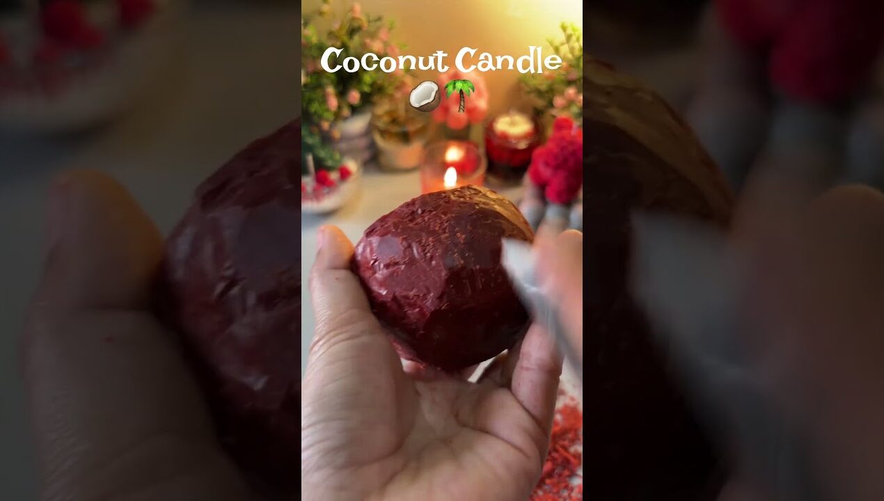 Viral Cocconut Candle DIY🌴,Scented candles #candle #candlemaking #diy #shorts #viral #yt #craft #art