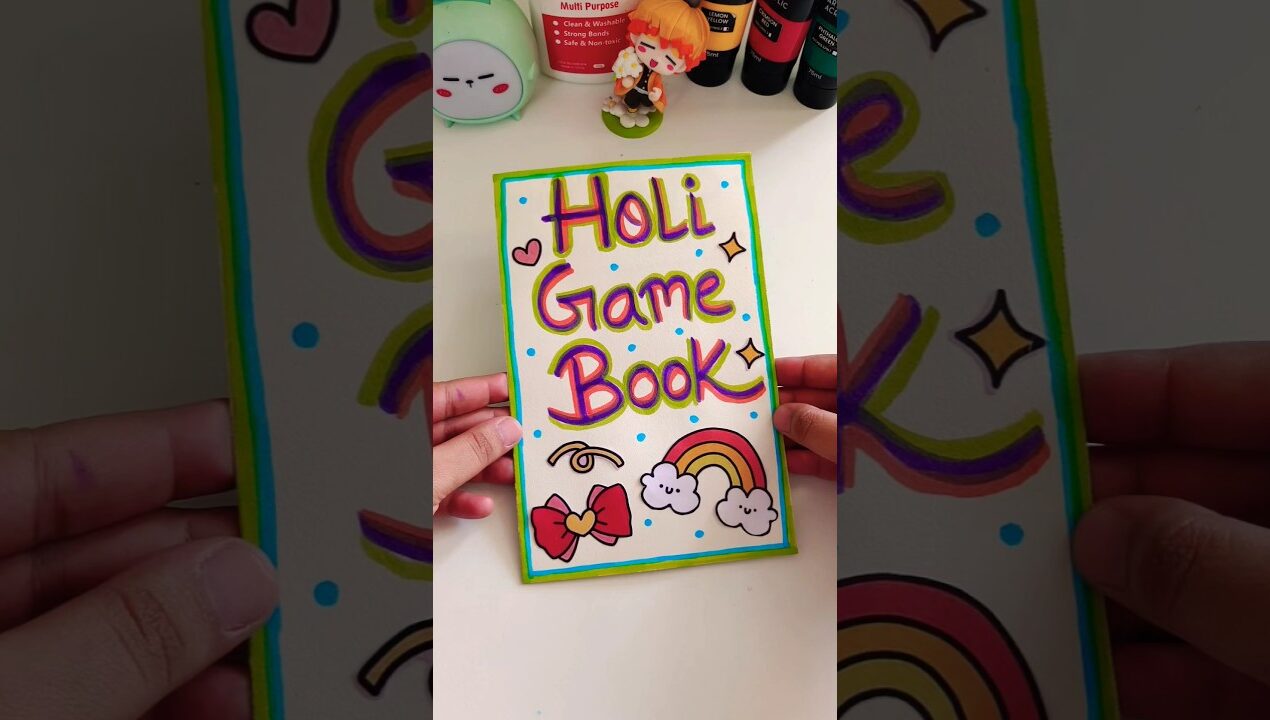 DIY Homemade Holi Game Book 😲🌈best out of waste/easy craft ideas/paper craft #shorts #craft #diy