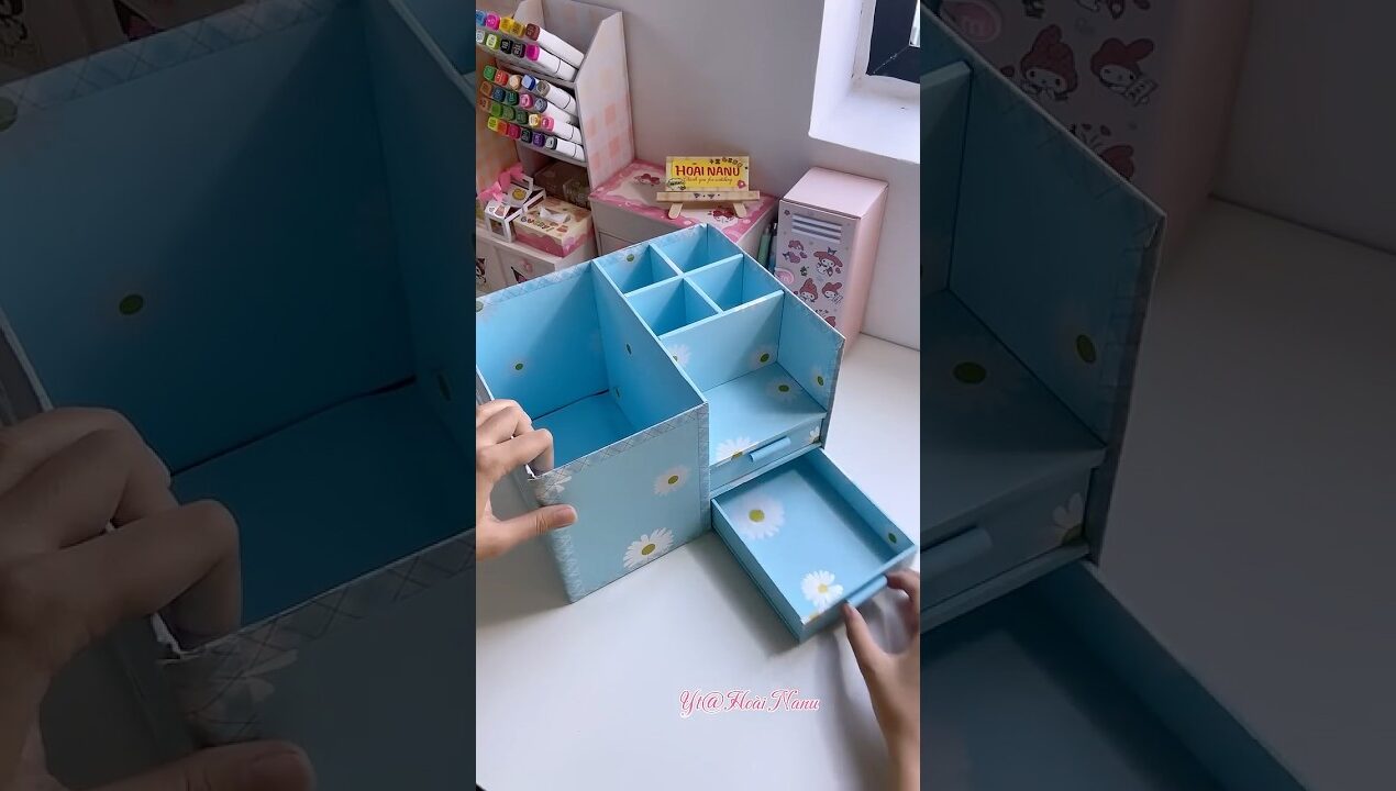 DIY Organizer / Tái chế thùng carton #diy #craft #shorts #shortvideo
