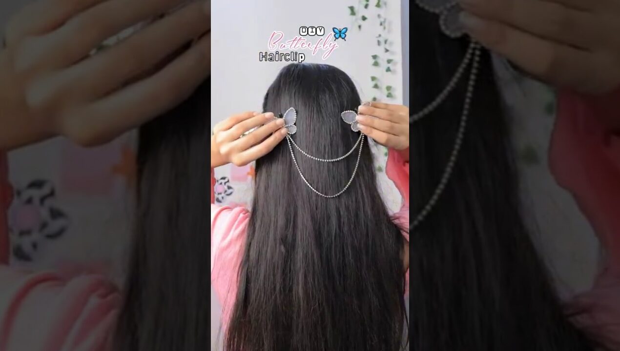 DIY Pretty Butterfly Hairclips in few minutes ✨🦋 #diy #shorts
