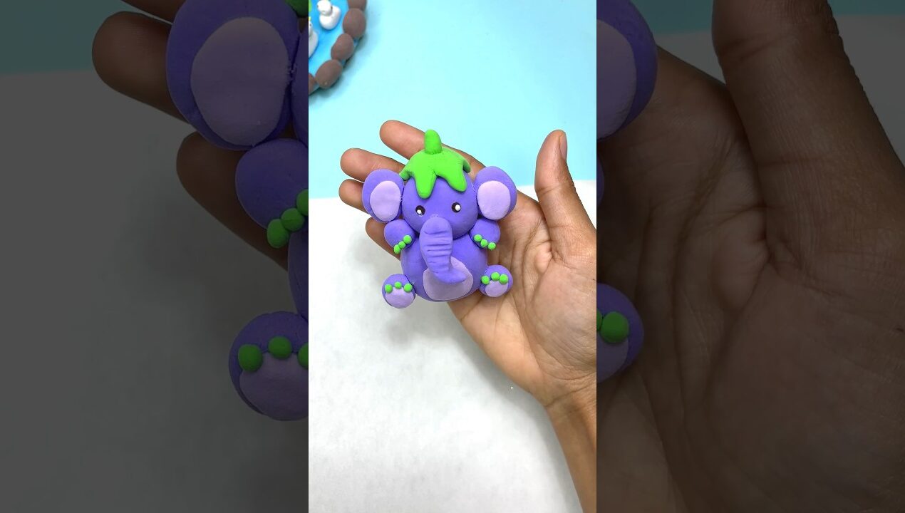 Diy cute Clay elephant for kids #kids #claytoy #shortfeed #diy #craft #kidsvideo