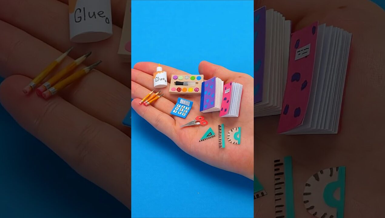 Back to School – Mini Style! 🎒🖊️ Tiny DIY Supplies You'll LOVE! #mini #diy #craft #shorts