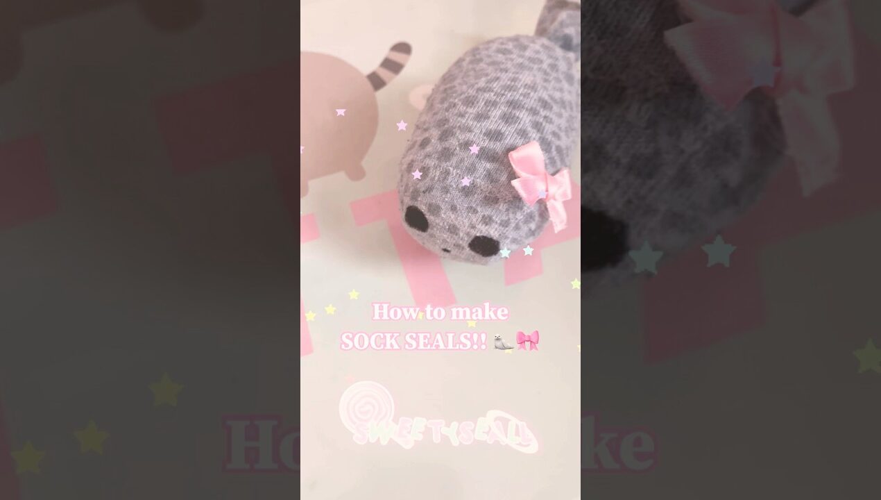 How to make sock seals! #craft #cutecore #kawaii #seal #cute #diy #kawaiicore #shorts #pink