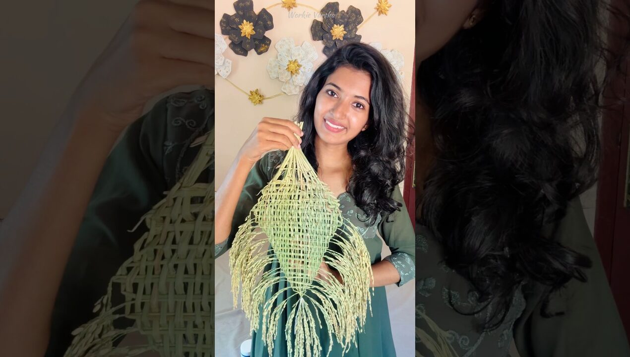 നെൽകതിർ |Treditional Wall Decor Making DIY Craft With Ricehusk🌾 #DermDoc #KojicAcid