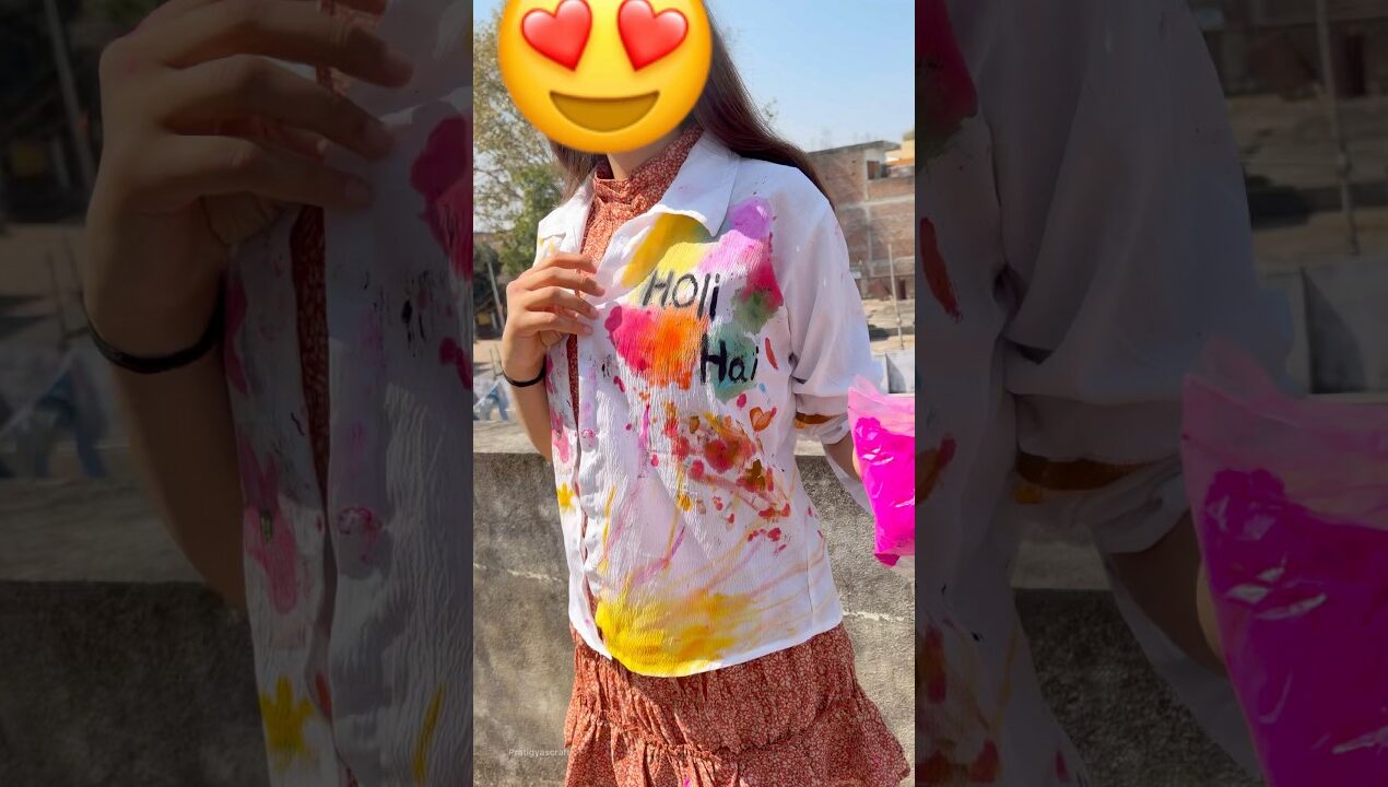 Diy Holi T Shirt At Home 😱 #youtubeshorts #diy #handmade #holi #tshirt #shorts #shortsfeed