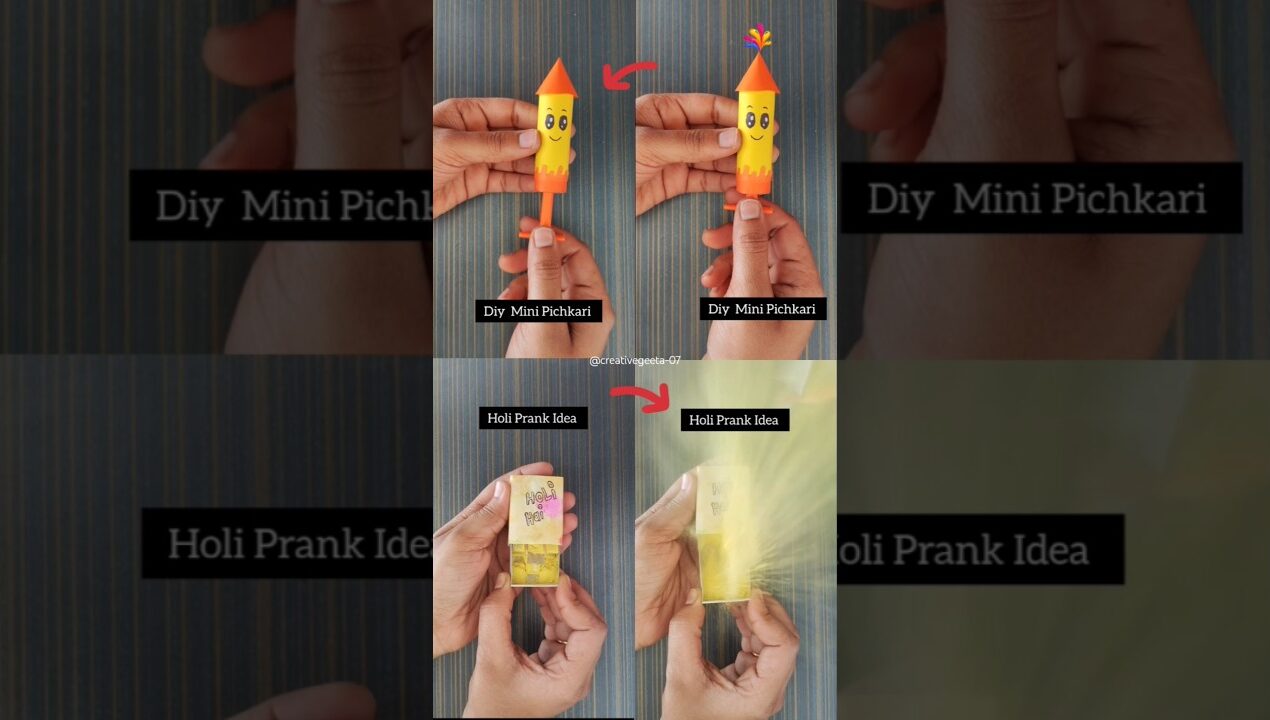 Holi Craft 🫟 Handmade Holi Prank DIY Ideas #holi2026 #holispecial #youtubeshorts #shortsdiy