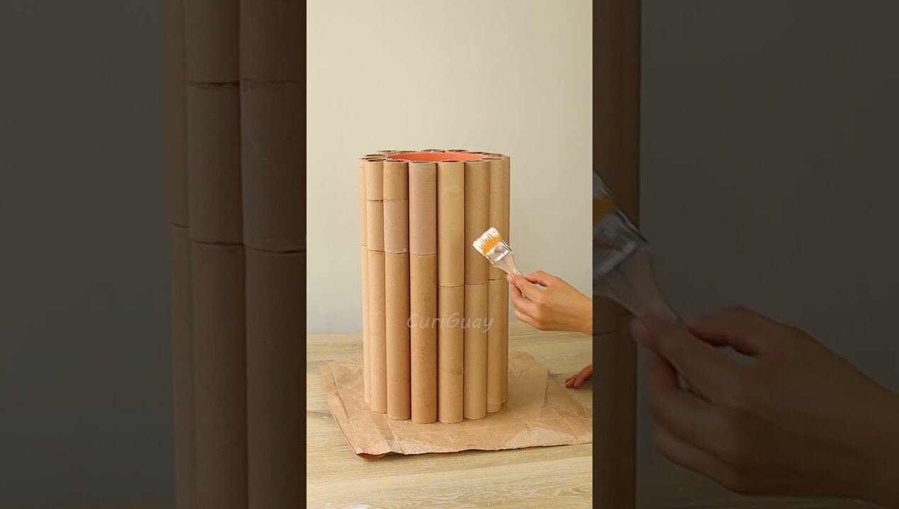 Convertí tubos de cartón en una Hermosa Mesa #ideas #manualidades #hechoamano #diy #homedecor