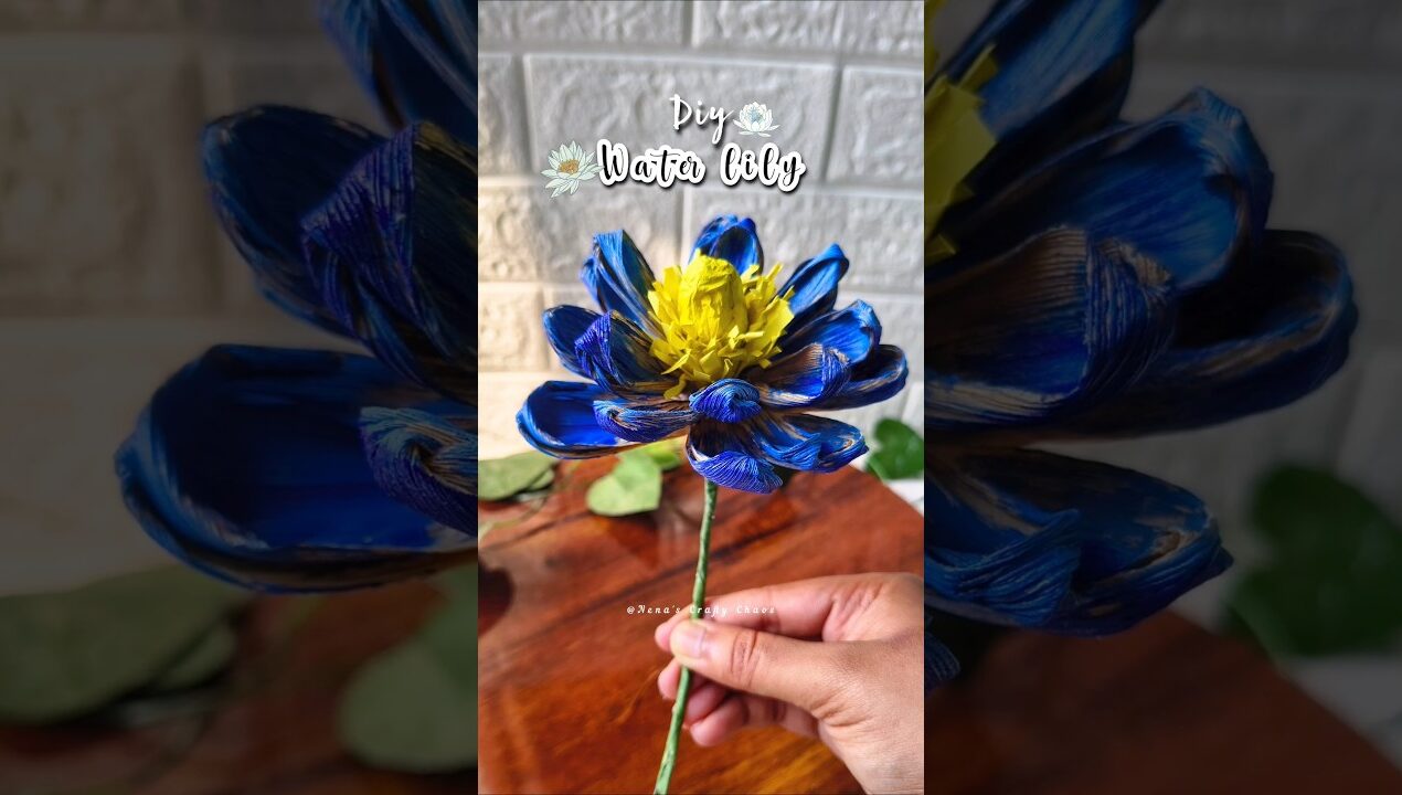 DIY Water Lily from Corn Husk 🌼 Best Out of Waste Craft #shorts #viral #diy #art #youtubeshorts