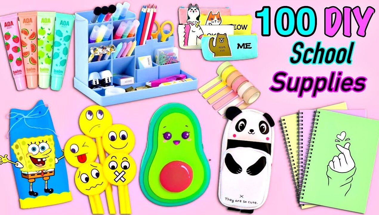 100 DIY SCHOOL SUPPLIES IDEAS – Back To School Hacks And Crafts