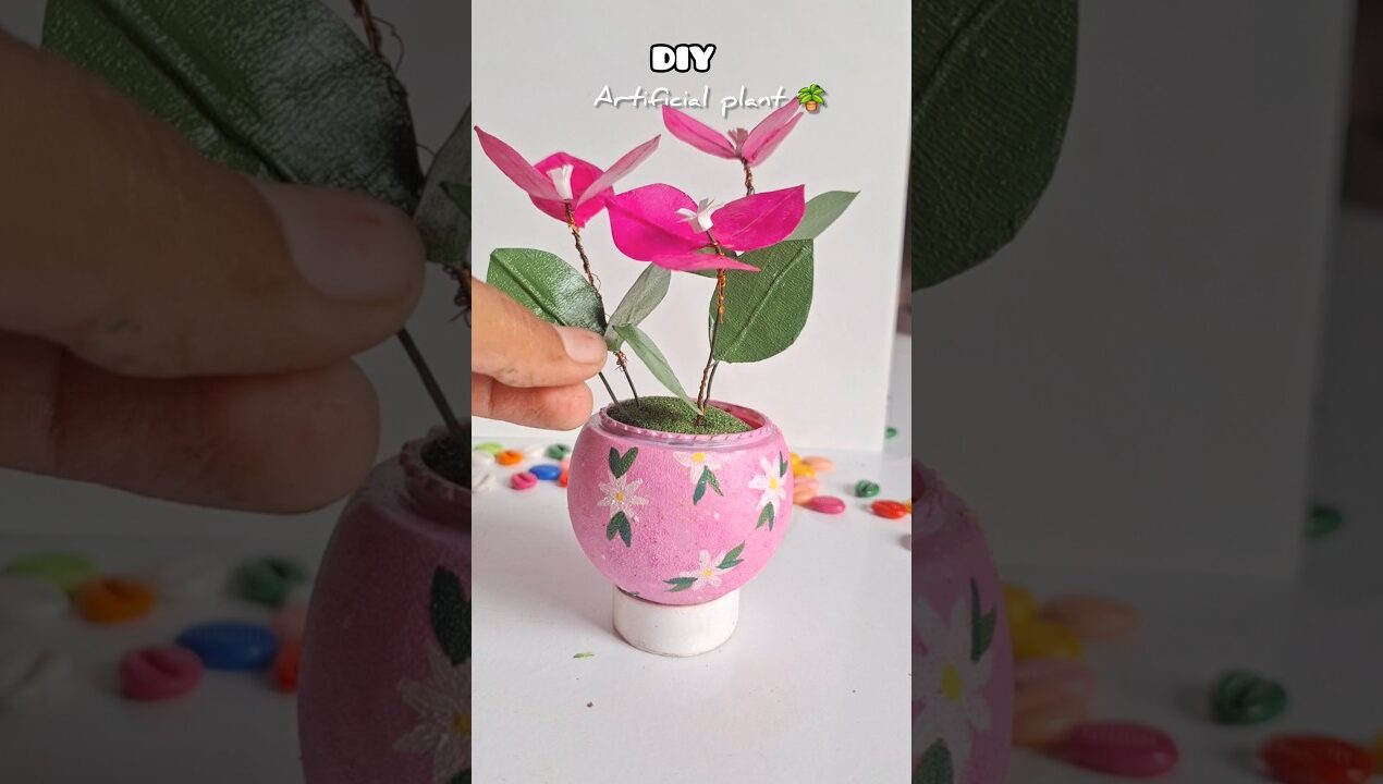 DIY artificial plant 🪴 #shorts #artificialplants #viralshort #craftideas #trending #diy #flowercraft