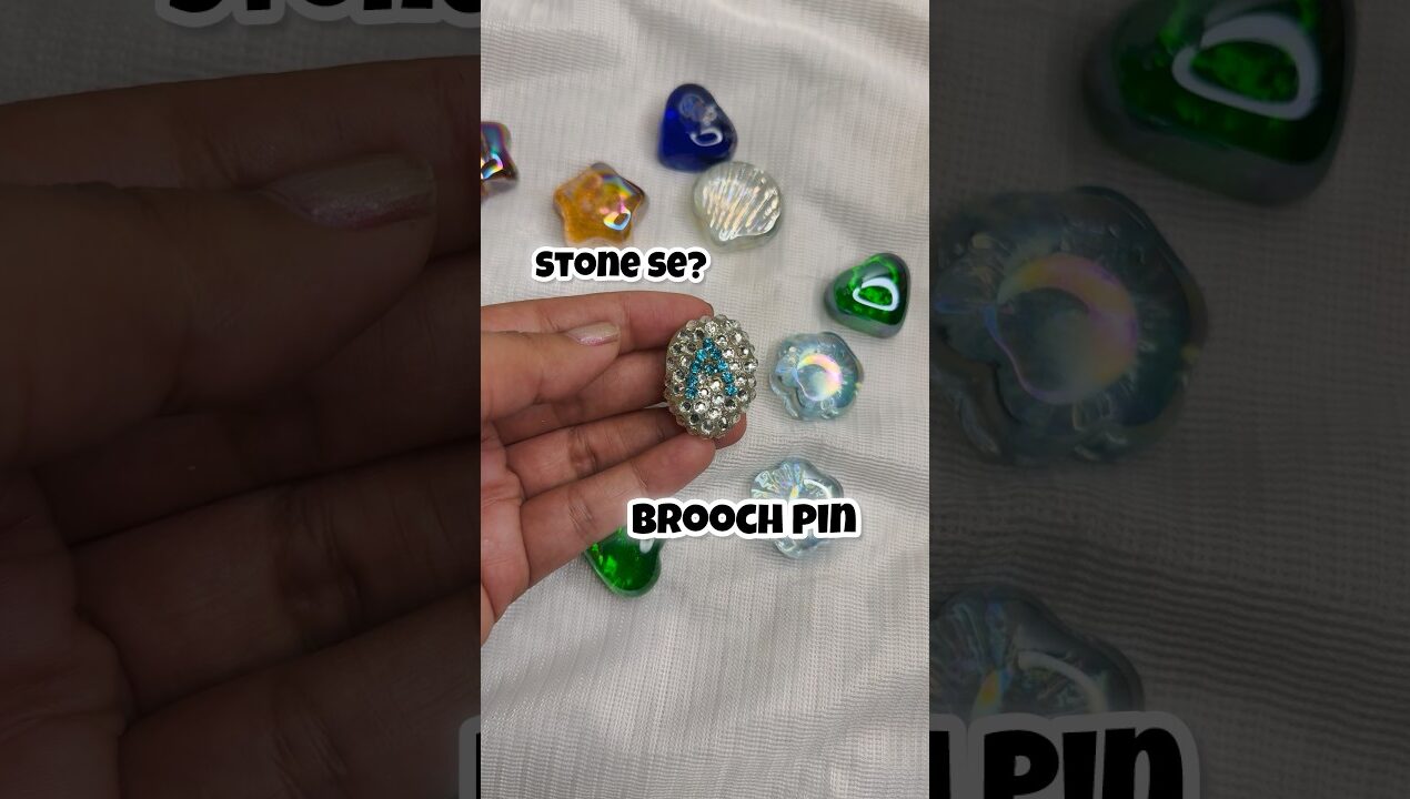 Stone se banaya brooch pin 😍 #shorts #diy #youtubeshorts