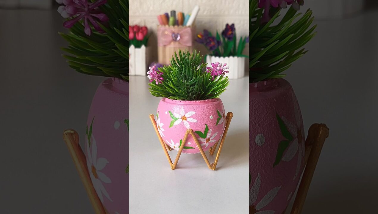 DIY Cute Planter | Aesthetic Room decor Idea #handmade #shorts #viralshorts #diy #trending