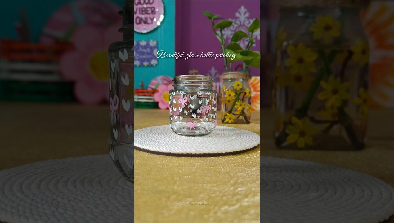 beautiful glass bottle painting ideas 🌸🌿 | #diy #glassbottleart #craftideas #painting #shortsviral