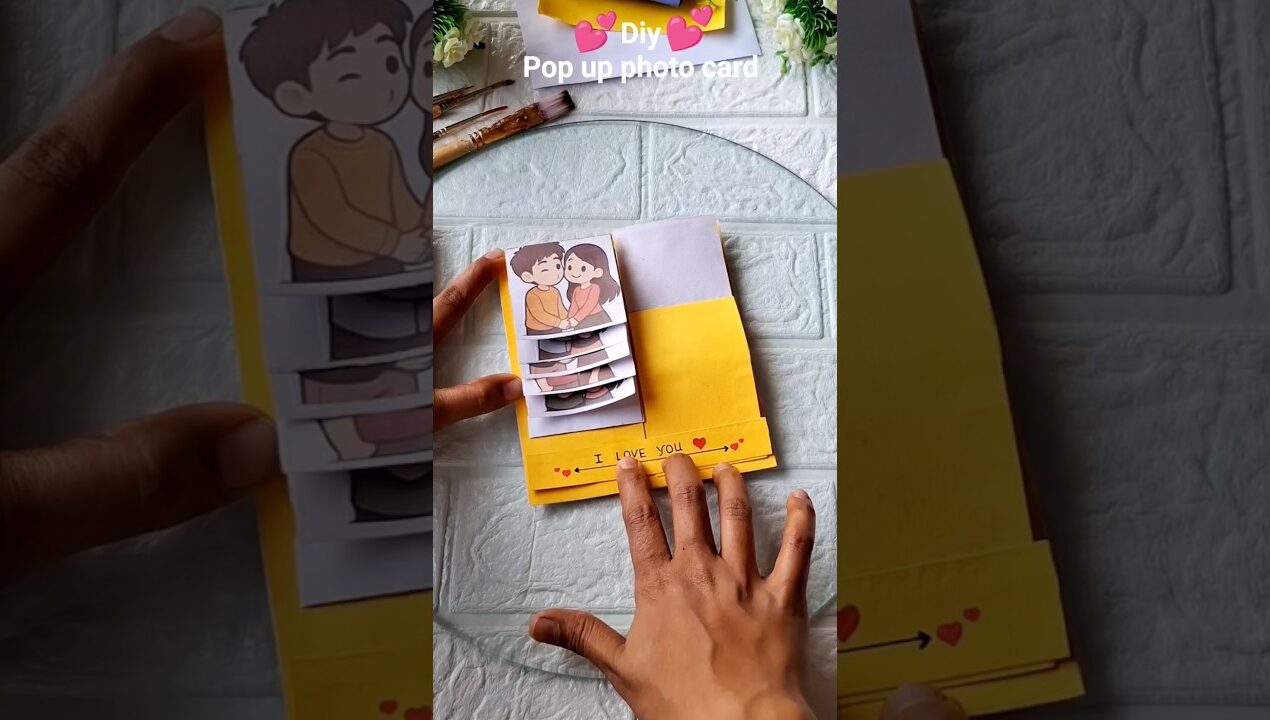 Diy pop up card ideas❤️💛 #shorts#craft #handmade