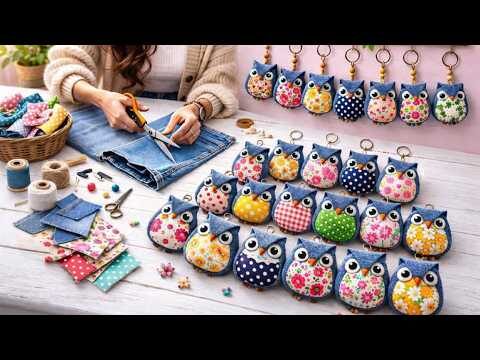 💝Turn Old Jean and Scrap Fabric into Cute Idea♻️ – Step by Step Tutorial -DIY