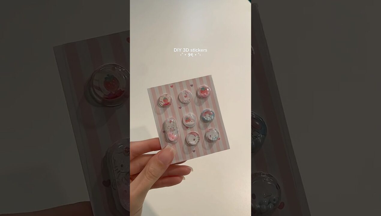 Cute DIY 3D stickers 🤍🍓 #fy #cute #tutorial #diy #manualidades #diyideas