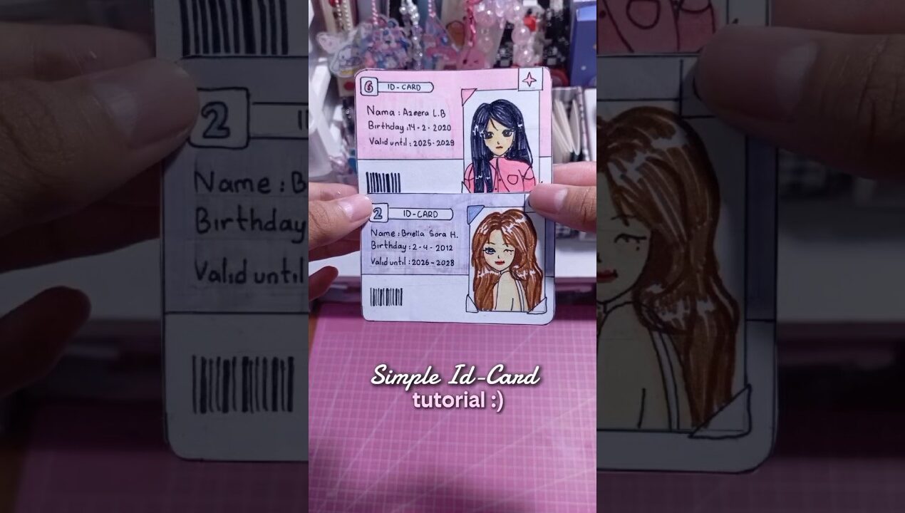 DIY Making ID Card Buat Abril!☝🏻💖 #shorts #idcard #diy #tutorial #ramadanwithyoutube #viral