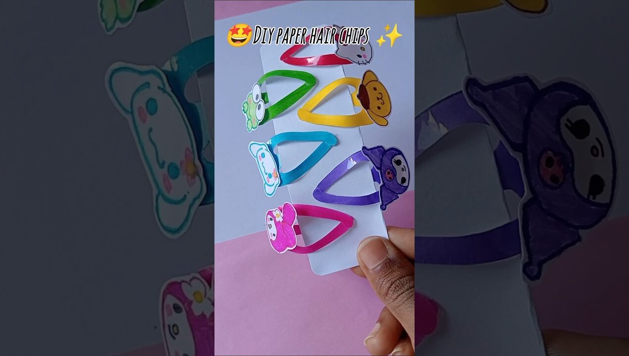 DIY Sanrio Paper Hair Clips! ✨🎀 #Shorts #diy #art #cute #papercraft #easy