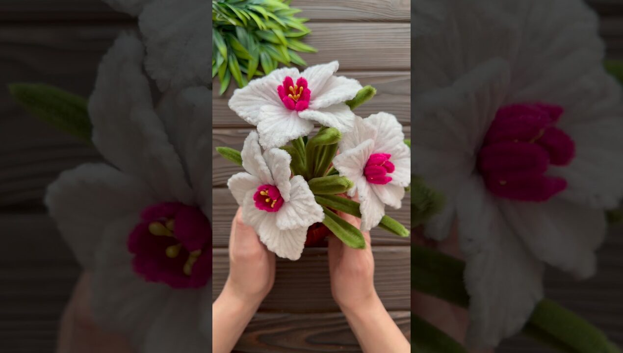 Easy Craft Ideas! How to Make Daffodil basket from Chenille Wire DIY Pipe Cleaner Flowers