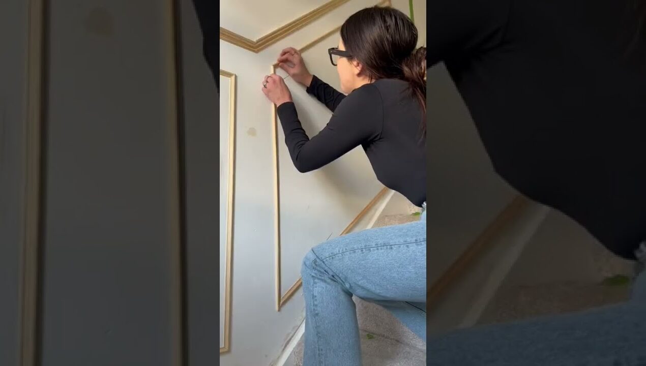 DIY Stair Paneling 🤩 #diy #diyideas #homerenovation #lifehacks