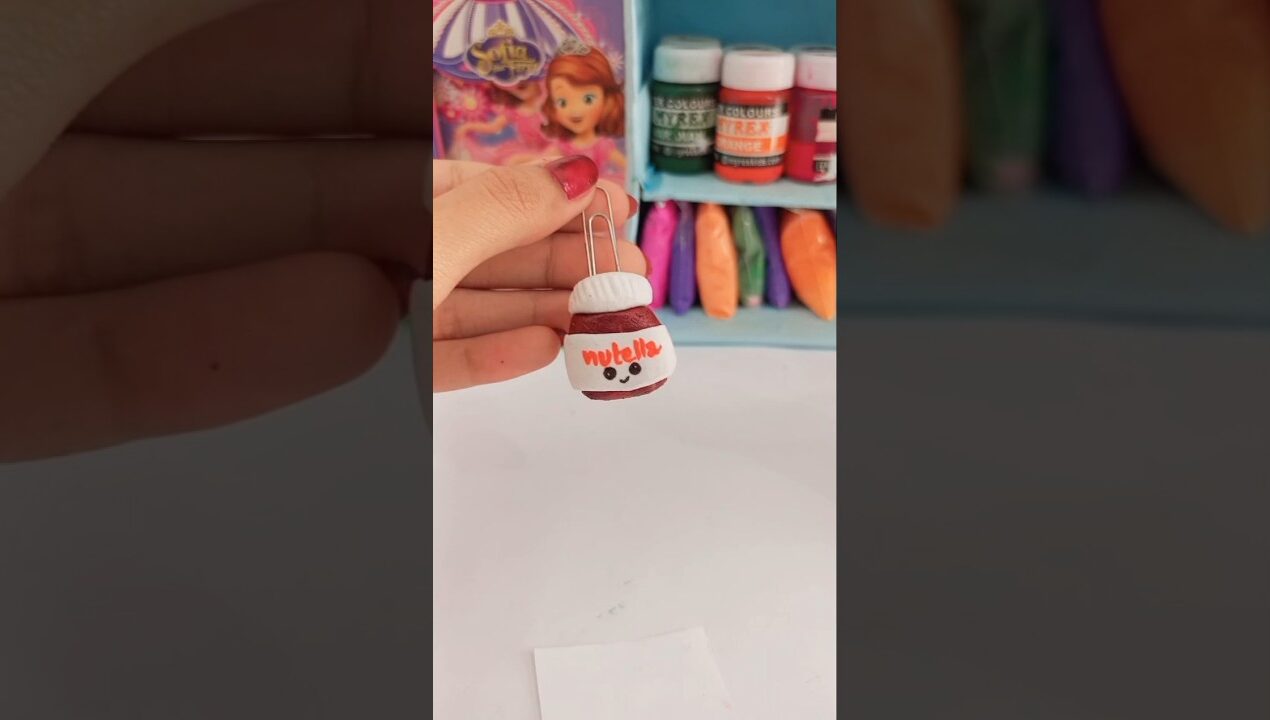 DIY cute clay Nutella📎😺💗 #shorts #youtubeshorts #clay#ideas#miniature #diy#aesthetic #trending