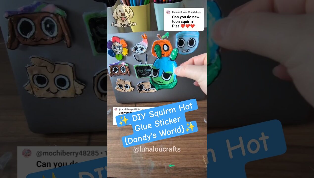 DIY Squirm Hot Glue Sticker [Dandy's World] #dandysworld #dandysworldroblox #squirm #diy #craft