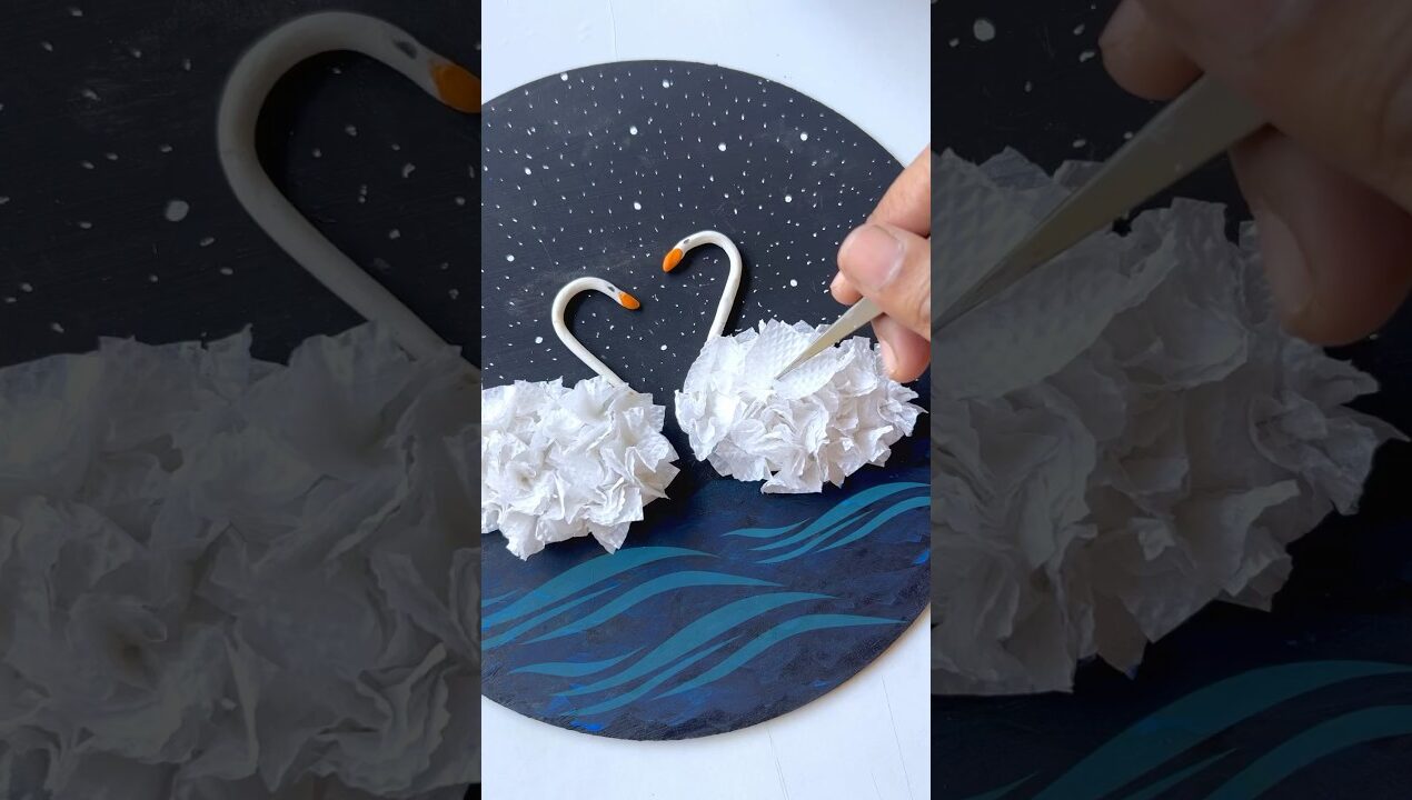 Easy Tissue Paper art😍 #easy #diy #craft #shorts