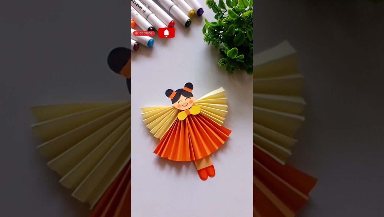 Kids Papercraft Idea|DIY Doll 🪆 craft #shorts#doll#diy#craft#art#kidsart#easy #youtubeshorts#new