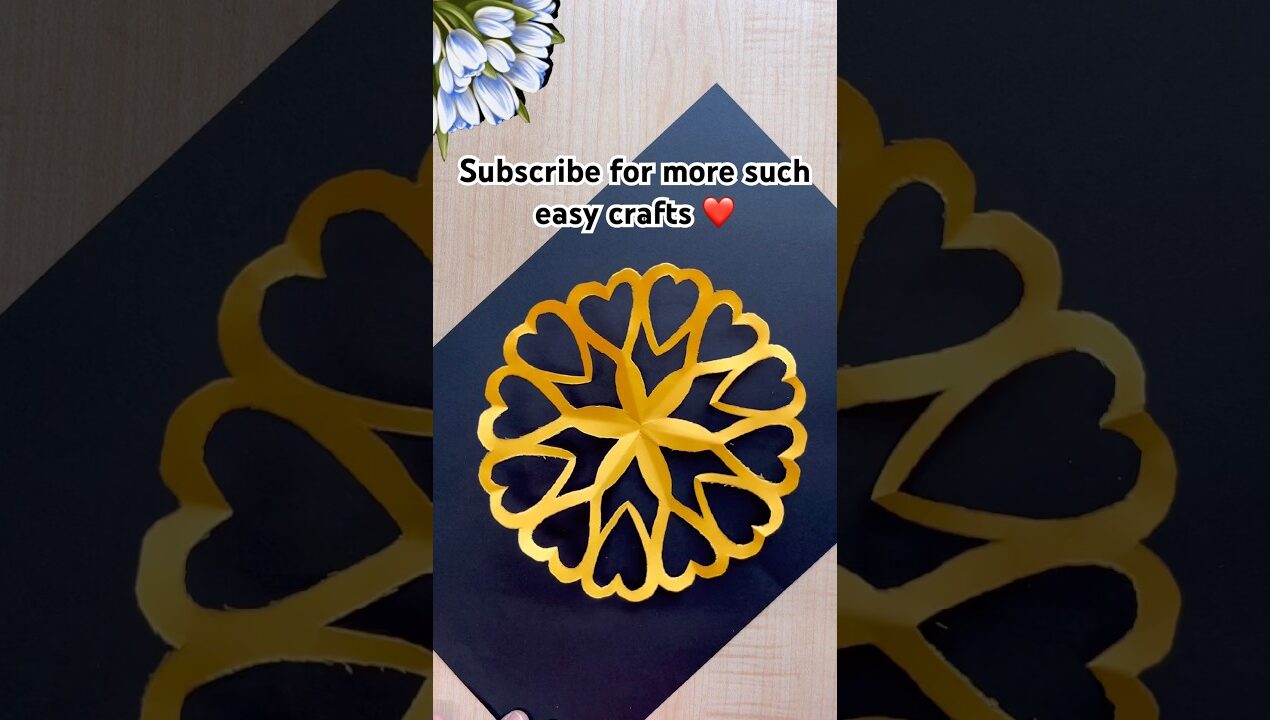 Easy Paper Heart Snowflake ❄️❤️ | Beautiful Paper Cutting Craft Idea #craft