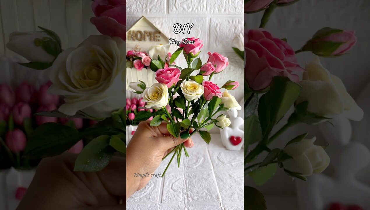 DIY Clay Rose #sorts #viralvideo #flowers #handmade #rose #homedecor #diy #craft #viralshort